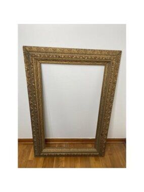 Antique Ornate Gold Wood  Frame 45" x 31" Gilt Victorian Extra Large Art Picture